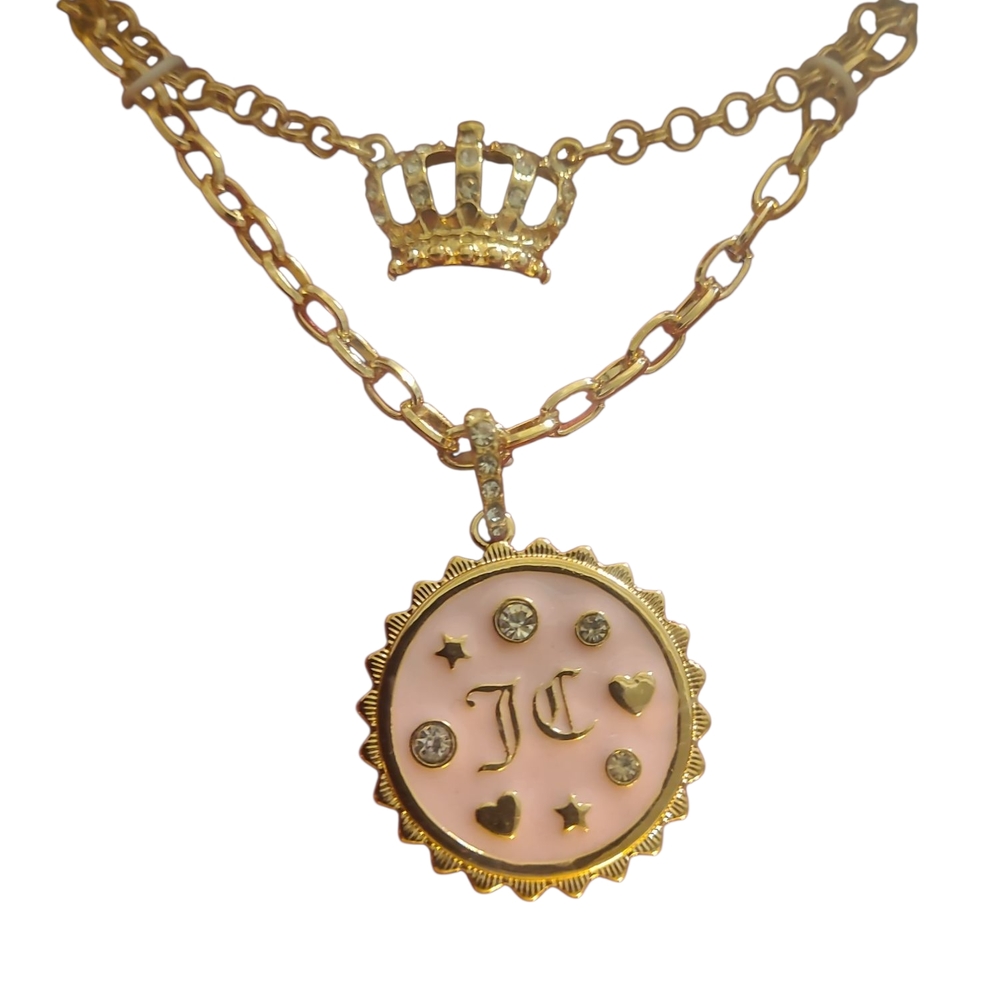 Juicy Couture Gold and Pink Pendant Necklace